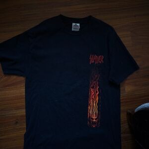 VINTAGE SLAYER T SHIRT METAL FLAME DEMON SIZE LARGE